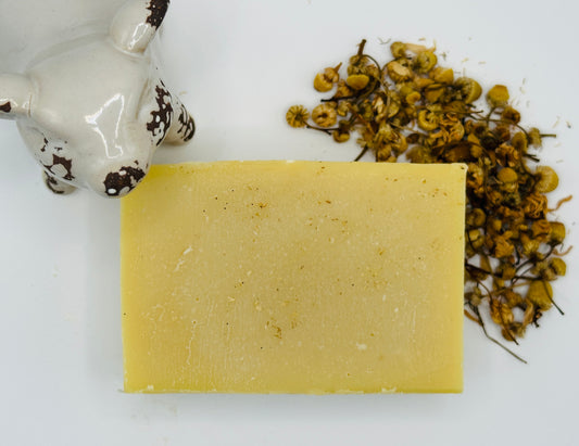 Honey Vanilla Chamomile Soap with Organic Coconut Oil, Organic Avocado Oil, Organic Sweet Almond Oil, Shea Butter, Organic Jojoba Oil, and Organic Sustainable Palm Oil, 5.0 oz Bar