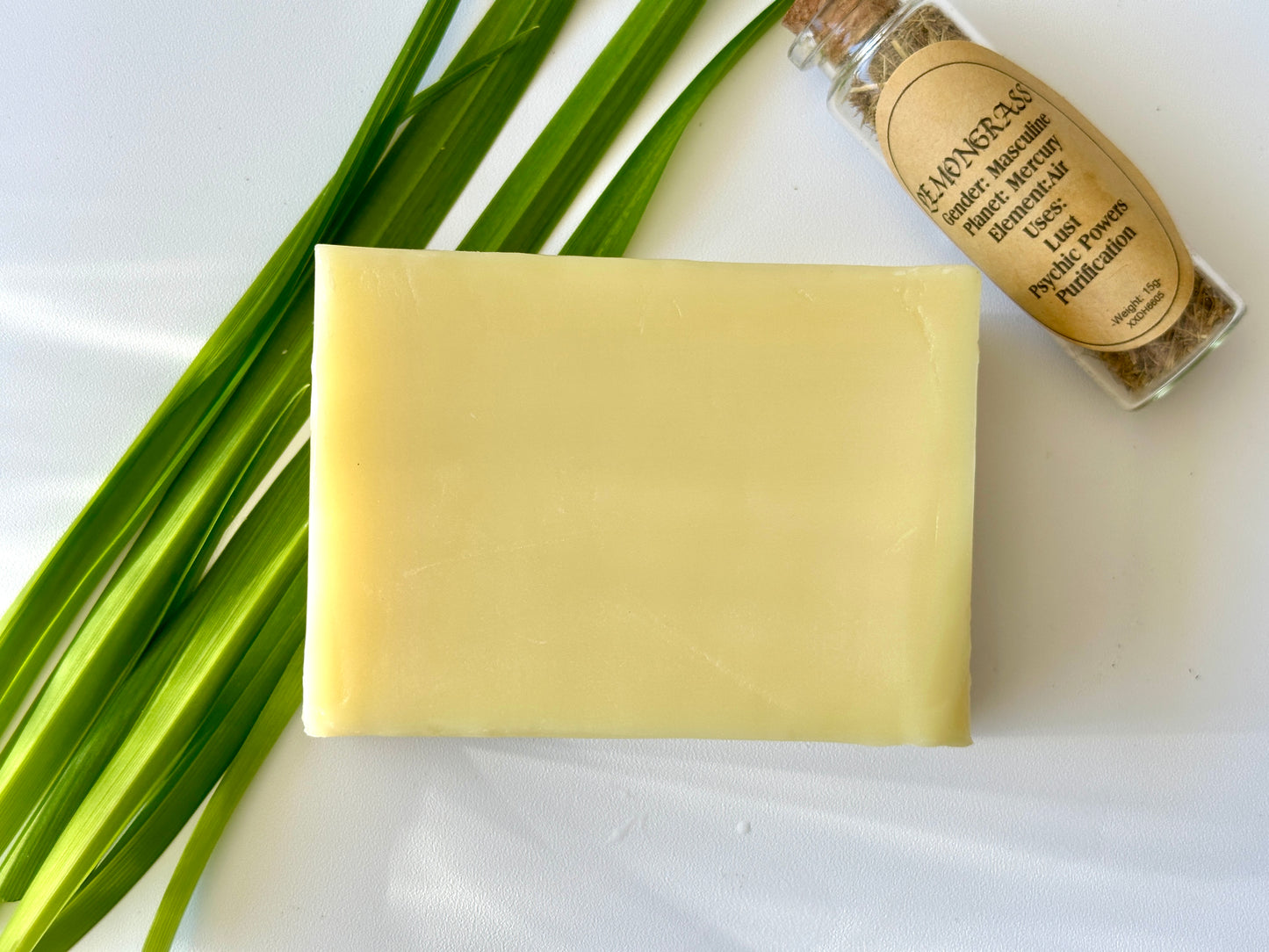 Lemongrass Vegan Farm Soap with Organic Olive Oil, Organic Coconut Oil, and Organic Sustainable Palm Oil, Essential Oils, 5.0 oz Bar